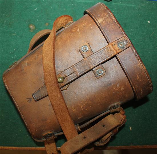 Pair of WWI field binoculars in leather case